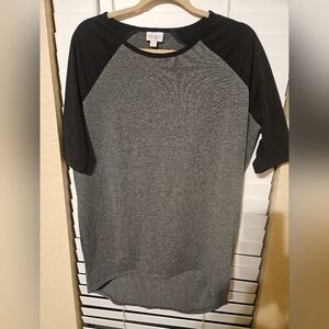 LuLaRoe Black and Gray irma tunic Tee